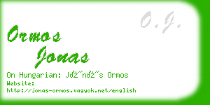 ormos jonas business card